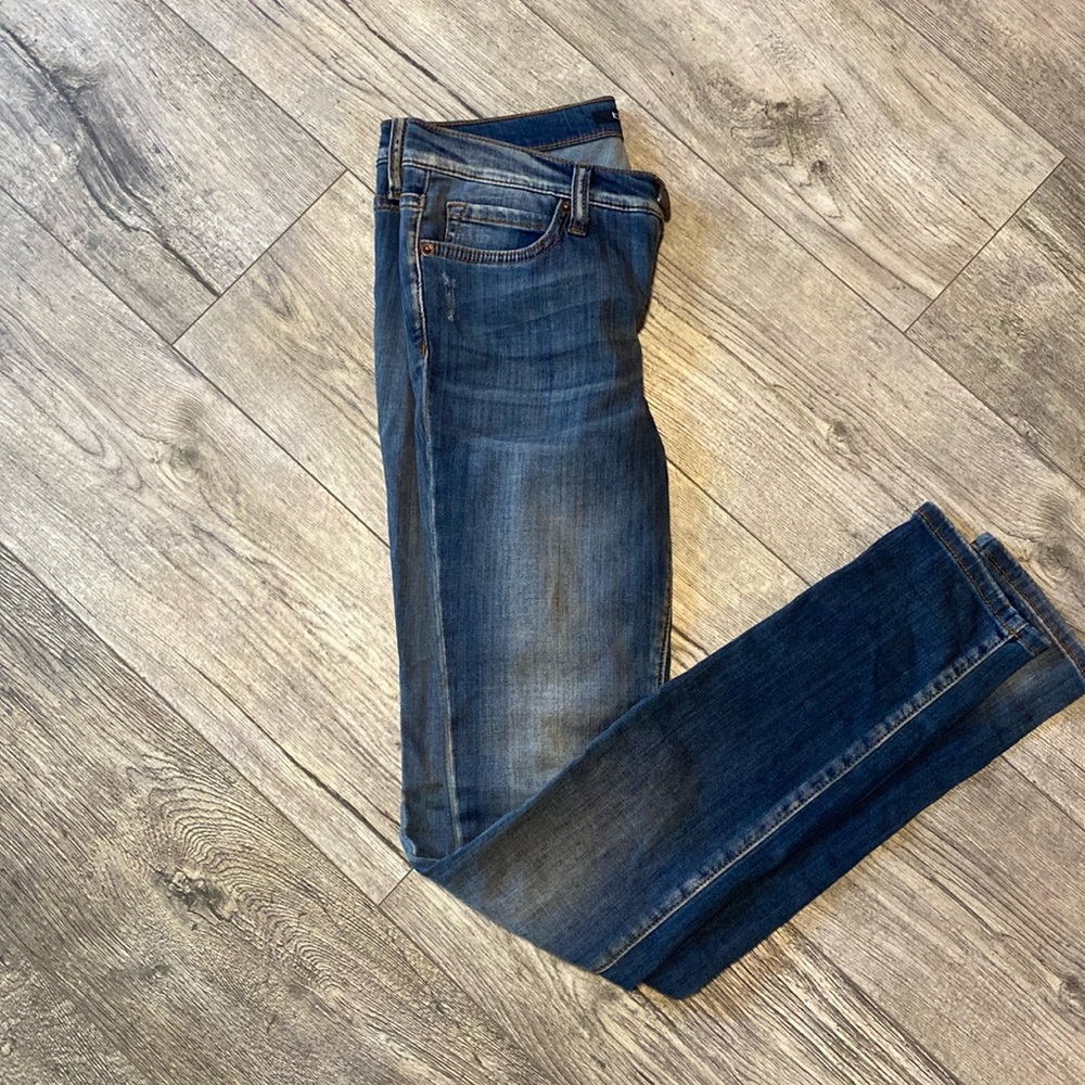 bebe Dark Blue Straight Leg Jeans